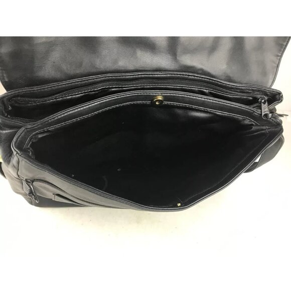 Preswick & Moore Black Womens Adjustable Strap Snap Inner Pockets Messenger‎ Bag - Picture 8 of 10